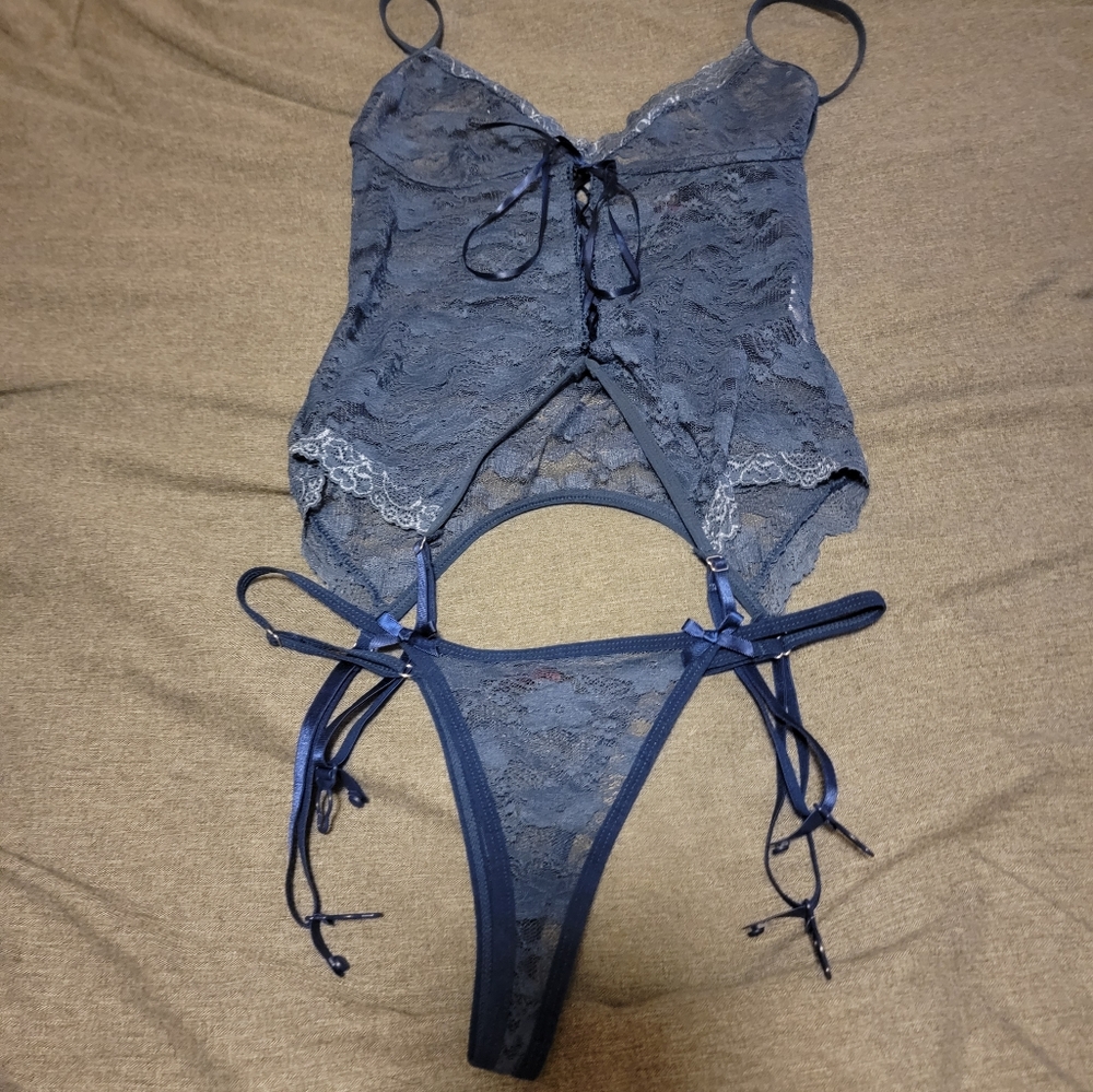 Blue Lingerie Set, Small, Blue